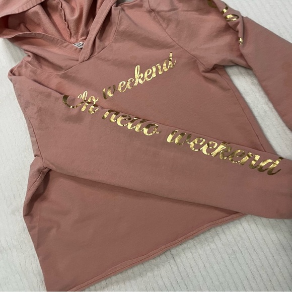 H&M Dusty Pink Hoodie with Gold Lettering - Picture 2 of 5